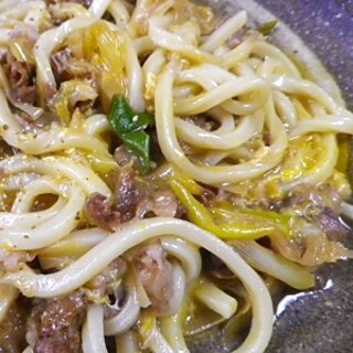 牛ネギ卵うどん